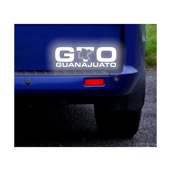 Guanajuato Mexico Outline Map GTO Abbreviation White Reflective Decal (4"