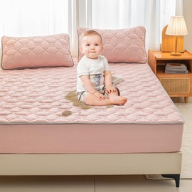 PAJEO Mattress Protector Queen Size,Premium 100% Noiseless and Breathable Mattress Pad,5''-13.7'' Deep Pocket Bed Cover for Home, Hotel & Bedroom(Pink, Queen(60"x80")