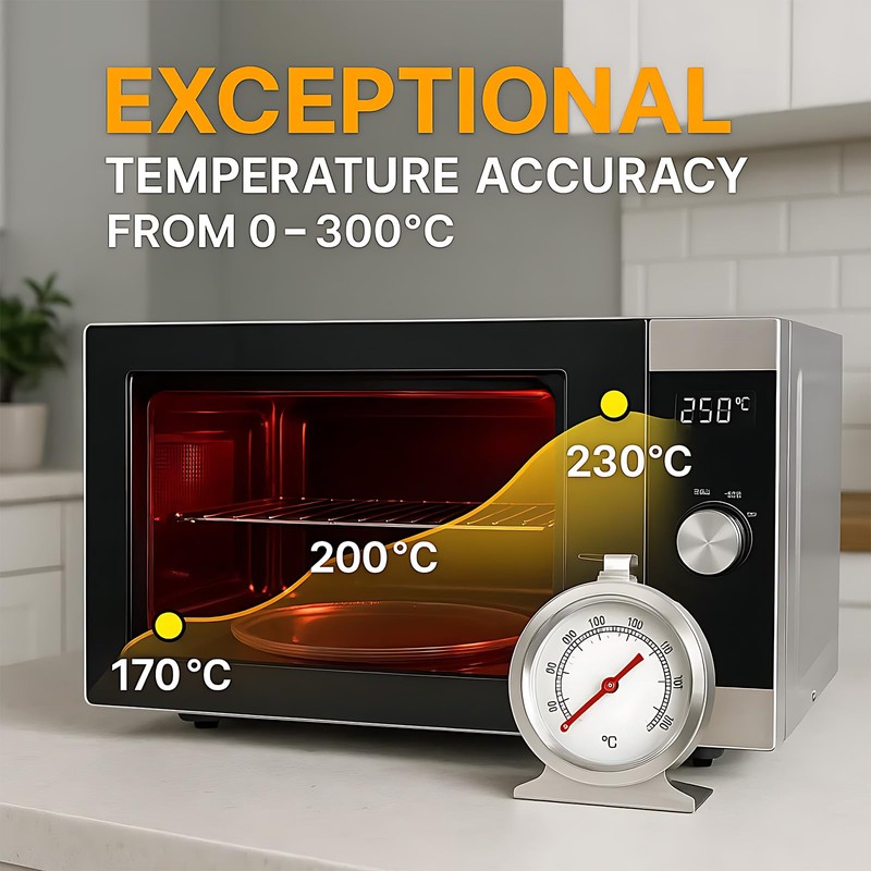 Oven Thermometer, Oven Thermometer Stainless Steel with Large Dial for