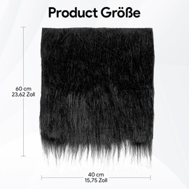 Pack of 2 Faux Fur Sold by the Metre, 60 x 40 cm, Black Faux Fur for Crafts, Faux Fur Fabric for Seat Cushions, Chair Covers, Floors, Christmas Decoration, Plush Fabric