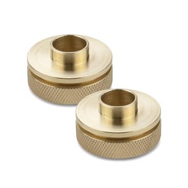 POWERTEC Router Guide Bushing Solid Brass 5/8", Short Shank Precision Router Bushings Template Guide, Screw On Lock Nut, Fits Porter Cable Style Base Plate, Threaded Locking Ring - 2PK (71166-P2)