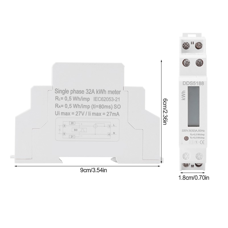 Digital LCD Single phase Din Rail Electric Meter 5-32A Electronic
