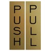 Push Pull Vertical Standard Door Sign (Brushed Gold) - Small