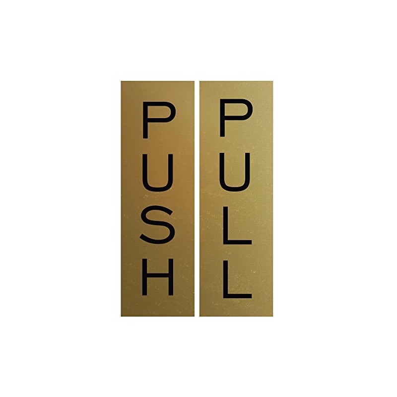 Push Pull Vertical Standard Door Sign (Brushed Gold) - Small