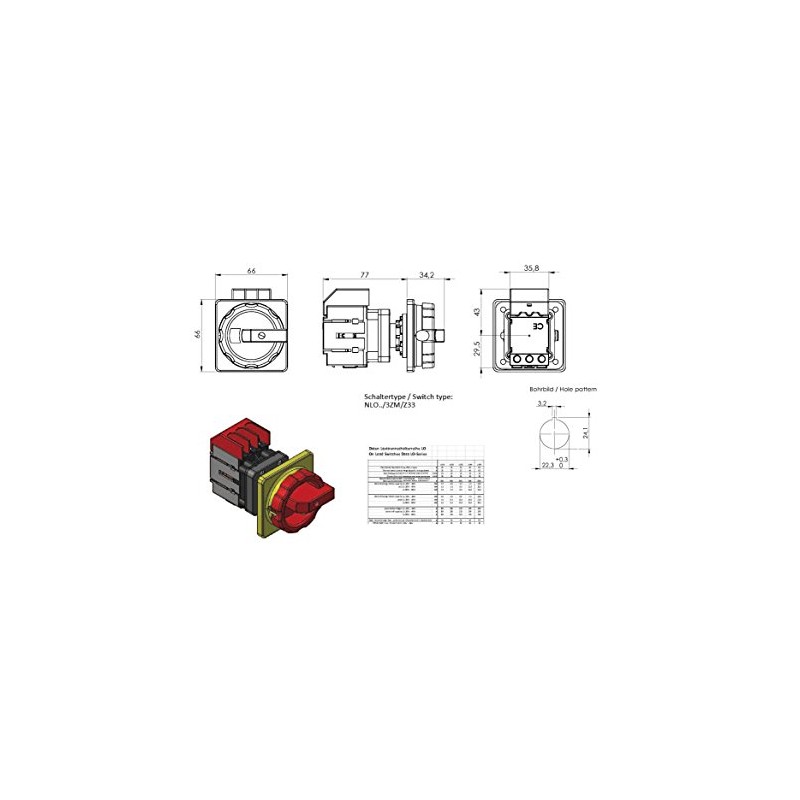 Emergency Main Switch Compact Camera NLO40 IP67, 40 A 15KW
