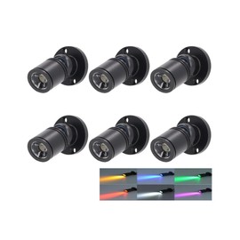 ANYPOWK 5V LED Mini Spotlights Colorful - Dimmable 1.5W 150lm Tiny Spotlights for Displays with Wireless Dimmer - Pack of 6
