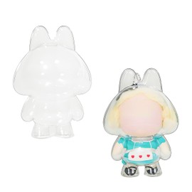 ICEICE Clear Acrylic Protective Case for 17cm Doll - Protective Display Cover for Blind Box Figures, Dust-Resistant Doll Storage Box (Compatible with Crybaby Series)