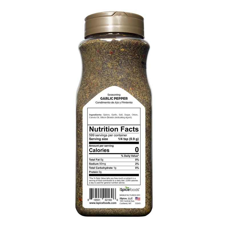iSpice | Garlic Pepper Seasoning | 19 oz | Bulk