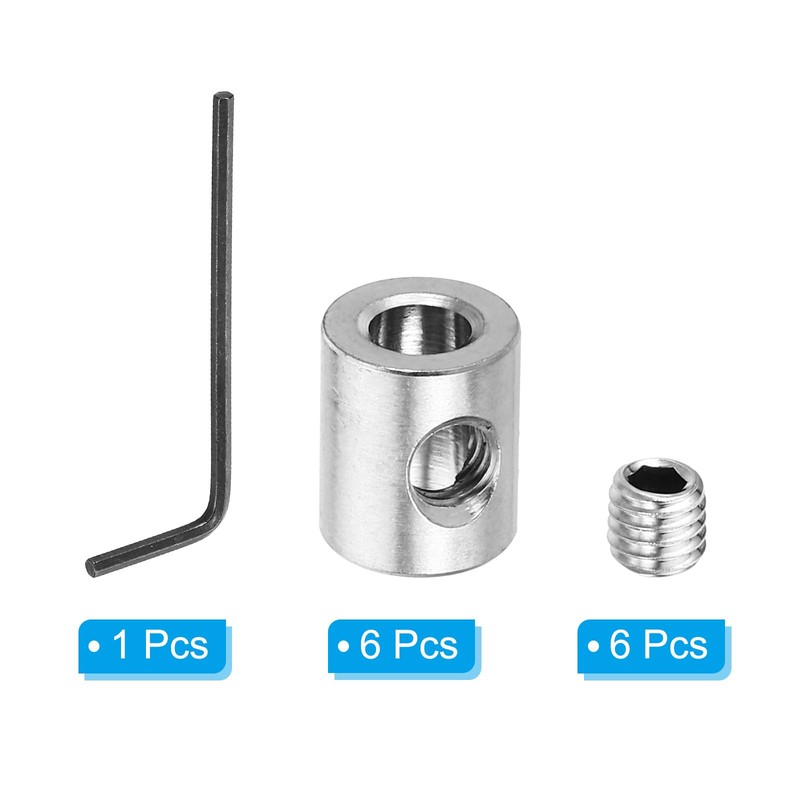 PATIKIL 6pcs 5mm Hole Wire Rope Clip Set 304 Stainless