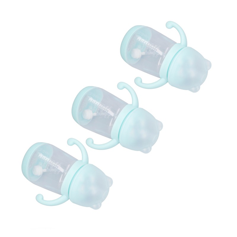 3pcs Self Grip Baby Bottle Bear Shaped Detachable Leakproof Infant