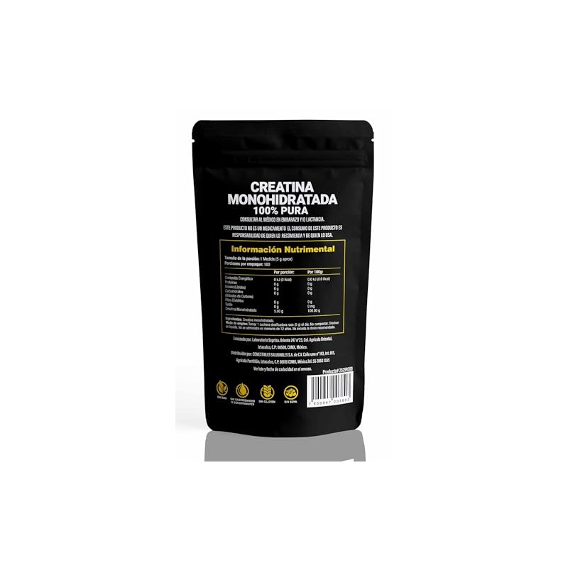 Creatina Monohidratada 100% Pura - 500g - 100 Porciones -