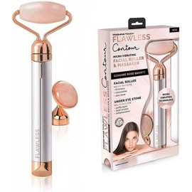 Finishing Touch Flawless Contour Vibrating Facial Roller & Massager, Rose Quartz