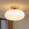 WOKNOS Mid-Century Modern Gold Semi Flush Mount Ceiling Light, Kitchen