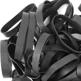 AMUU Rubber Bands Size #84 Tactical Rubber Bands black Elastics Bands 50 pack wide Thick Rubber Bands for office supplies File small Rubber Band strong Measurements:3-1/2" x 1/2''