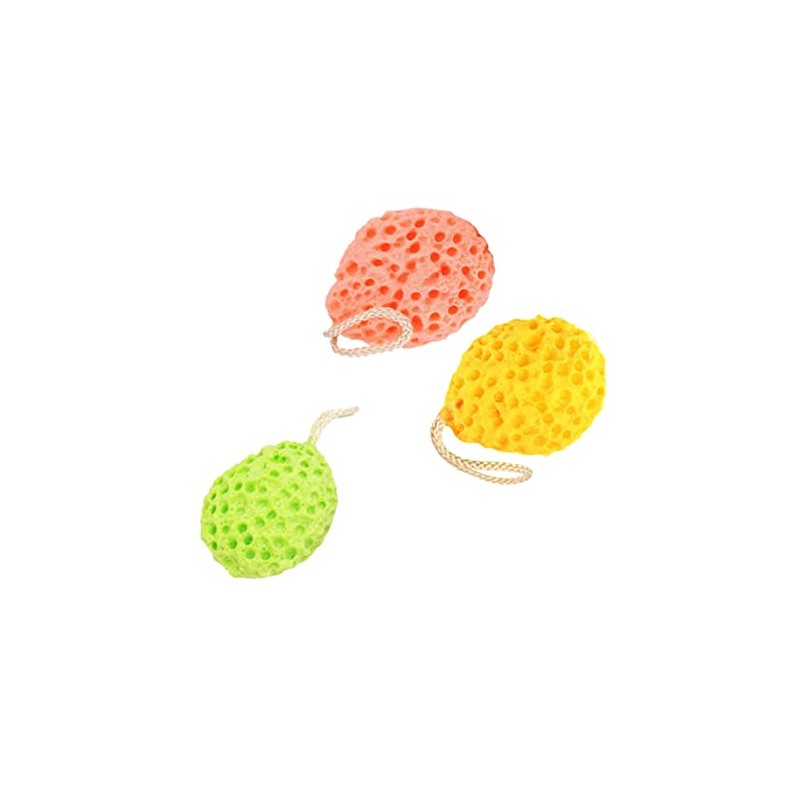 3piezas Esponjas Baño Forma Panal Amarillo Verde Naranja Ducha Suaves