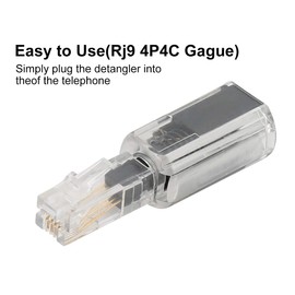 DragonTrading® 3 x 360 Rotating Detangler for Telephone Cable - Clear/Black