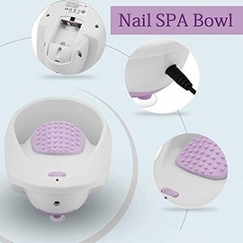 Tazón de Manicura Eléctrico para Uñas SPA con Burbuja de Aire Masaje Vibratorio Quitaesmalte De Uñas Manicura Piel Muerta Suavizar Herramientas de Manicura de uñas Recipiente