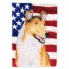 USA American Flag with Collie Smooth Flag Garden Size SS4226GF