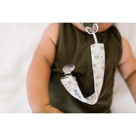 Copper Pearl Pacifier Clip 3-Pack: Premium Knit Binky Clips for Baby Girls and Boys - Stylish Stainless Steel Pacifier Holder Clip - Baby Pacifier Clips for No More Floor Drops - Chip