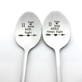 11th Anniversary Spoon Gifts for Couples 11th Wedding Anniversary Present for Him Her 11th Anniversary Spoon Gifts for Boyfriend Girlfriend Husband Wife Valentines Day Birthday