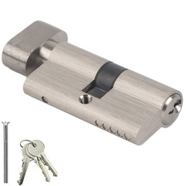 Anti Theft Cylinder, Copper Single Open Lock Cylinder Bedroom Cylinder with 3 Keys Security Devices for Wooden Doors Aluminum Doors (L=60mm) 30/30