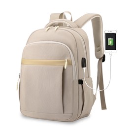 Mochilas para mujer,Mochila para Laptop Mujer de 15.6 Pulgadas,mochila mujer con puerto de carga USB,Mochila de Viaje, Mochilas para Portátil Adecuado para Viajes, Trabajo, Universidad(Caqui)