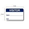500 Visitor Pass/Blue and White Identification Stickers/Easy to Write On