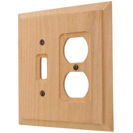 Amerelle Baker Single Toggle/Single Duplex Unfinished Wood Wallplate
