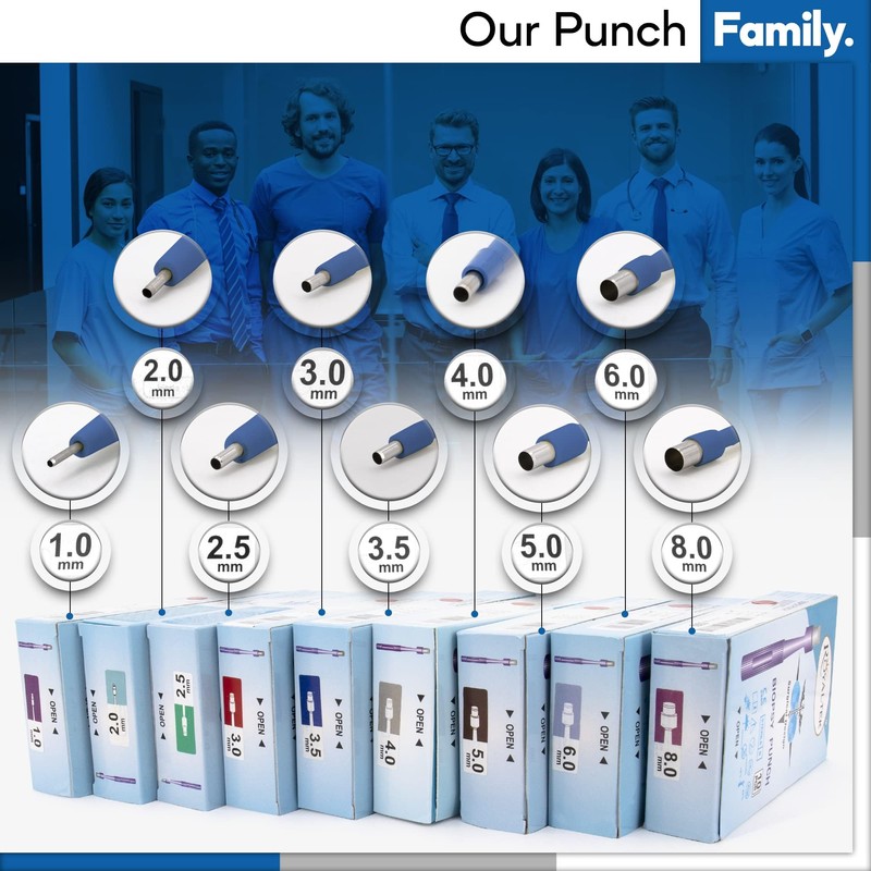 Scientific Labwares Disposable Punch Biopsy with Protective Cap, 4.0mm, Sterile,