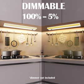 Ansen 12inch 10w Hardwired Under Cabinet Lights, 3 Color Settings 3000K/4000K/5000K, CRI>90, LED Under Cabinet Lighting, Dimmable Under Counter Lights for Kitchen