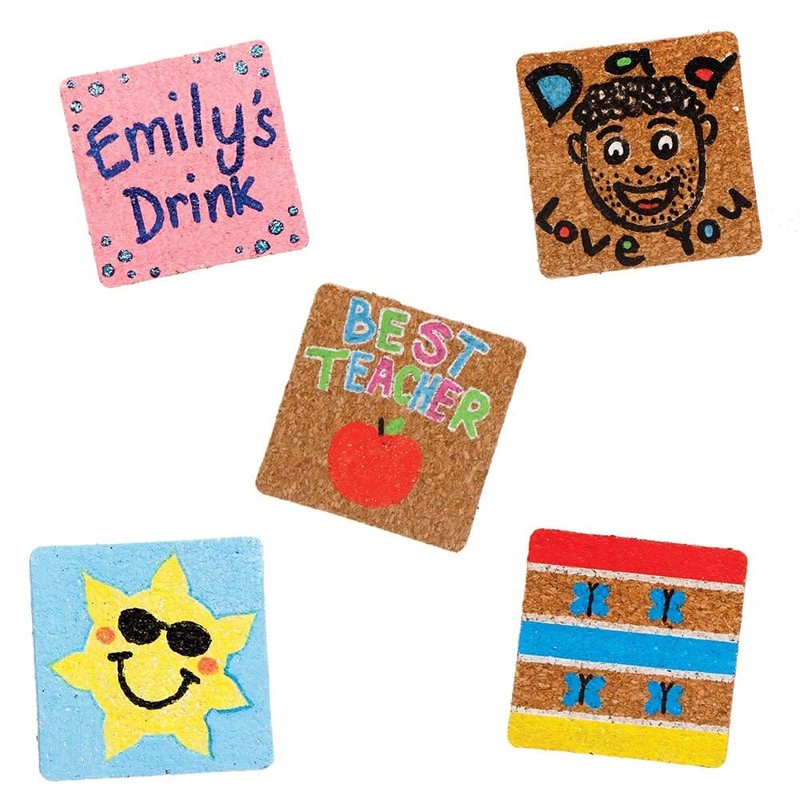 Baker Ross FE528 Square Cork Coasters Class - Pack -