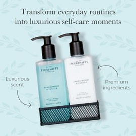 Hand Wash and Lotion Set - Liquid Hand Soap and Scented Body Lotion, Natural, Revitalising, Hydrates and Moisturises for Soft Skin, Beautiful Gift of Luxury (Sandalwood & Vanilla) - Pecksniff’s