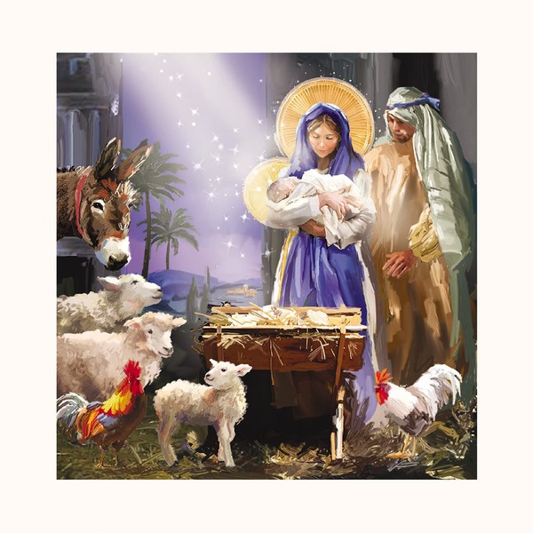 Ling Design Charity Christmas Cards - Nativity Scene with Animals