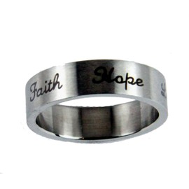 S43 Faith Hope Love Stainless Steel Band Ring Christian Gift Religious (7)