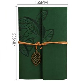 JJiaoLinin Leather Journal Notebook,PU Leather Refillable Notebook for Diary Journal Notebook Plain Blank Pages Refillable Notepad Diary for Men Women A5,Dark Green