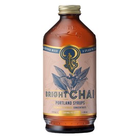Portland Syrups Bright Chai Syrup for Coffee, Cocktails, Mocktails, and Sodas - Premium Chai Flavor Concentrate with Orange Pekoe Tea, Ginger, Cinnamon, Cloves, and Cardamom - Rich Flavor - Organic Cane Sugar - Natural Ingredients - 12 oz Bottle, 12 Serv