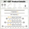 Heavy Duty Curtain Rod 36 to 120 Inches (3-10 ft)，1-Inch