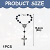 Steering Wheel Rosary Charm, Black Classic Icon Symbolic Disc Pendant,