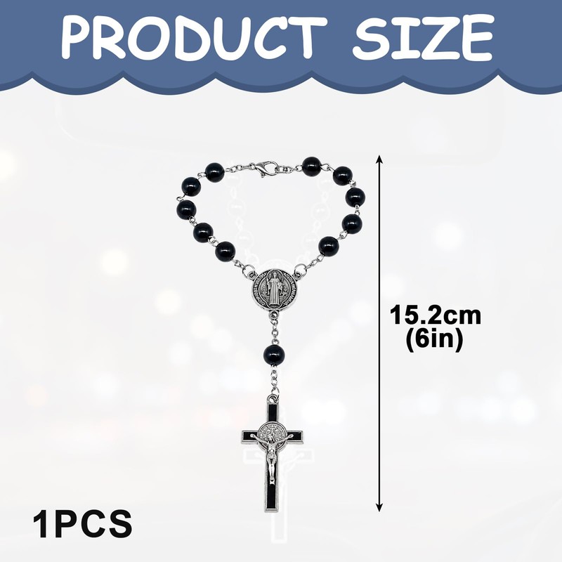 Steering Wheel Rosary Charm, Black Classic Icon Symbolic Disc Pendant,