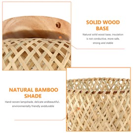 ZONJIE Rattan Ceiling Light - Natural Wicker Bamboo Ceiling Lights E27 Semi Flush Mount Ceiling Light Farmhouse Lighting Fixture Handmade Boho Cage Chandelier for Living Room Bedroom Kitchen Entryway