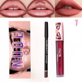 Favorbeauty Labial Con Lápiz, Indeleble Mate Larga Duración 1pz