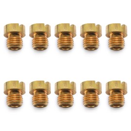 Easyboost 10 Nozzles 6 mm for Dell'Orto PHBN-PHVA 12 and 17.5 mm Size 75-78-80-82-85-88-90-92-95-98 for Scooter Motorcycle 50 Shift Moped Carburettor Nozzles Set Main Nozzle Set