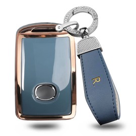 ontto Car Key fob Cover Fit for Mazda 3 CX-30 CX-5 CX-9 Mazda 3 Sedan 2019 2020 Smart Key case 3 Buttons keyless Entry TPU Key Shell Key Holder Keychain Accessories Grey