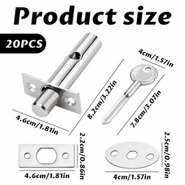 2 PCS Internal Door Lock with Keys,Door Bolts for Internal Doors,Anti-Theft Door Locks Internal,Security Deadbolt Door Lock with Silver Deadbolt for Internal Doors Windows