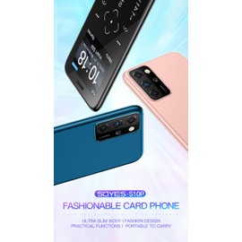 Yoidesu Super Small Mini Cellphone, Dual SIM Tiny Mobile Phone, Ultra Thin Card Phone for Kids & Children, 800mAh Battery Backup