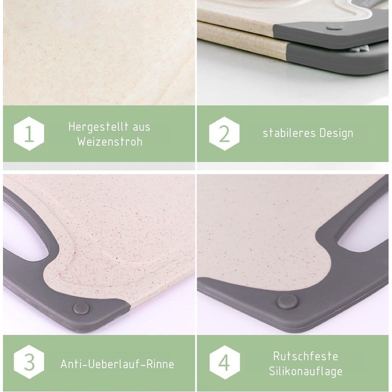 KPYTO Breakfast Boards Set of 4 25 x 15 cm