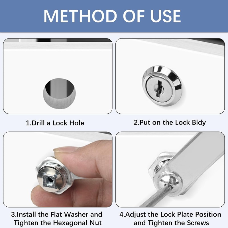 25mm Mailbox Lock with Key Alike, Security Letterbox Lock Cabinet