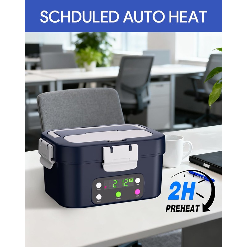 Gorgeous Cordless Electric Lunch Box, 6.7 Cups Smart Timer Auto