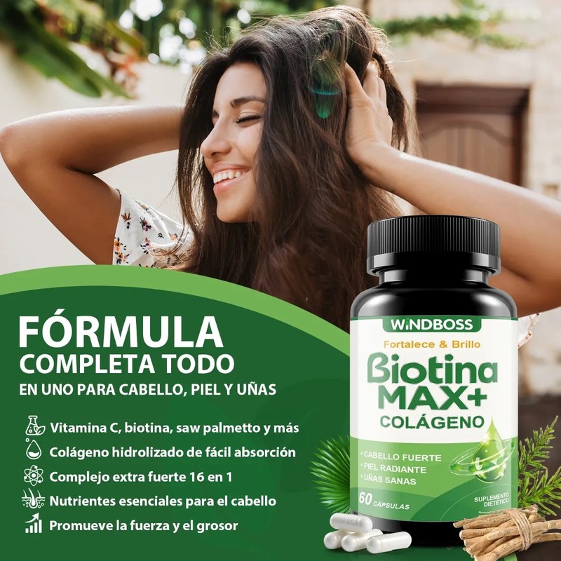 Windboss Biotina Contribuye Al Mantenimiento Del Cabello,