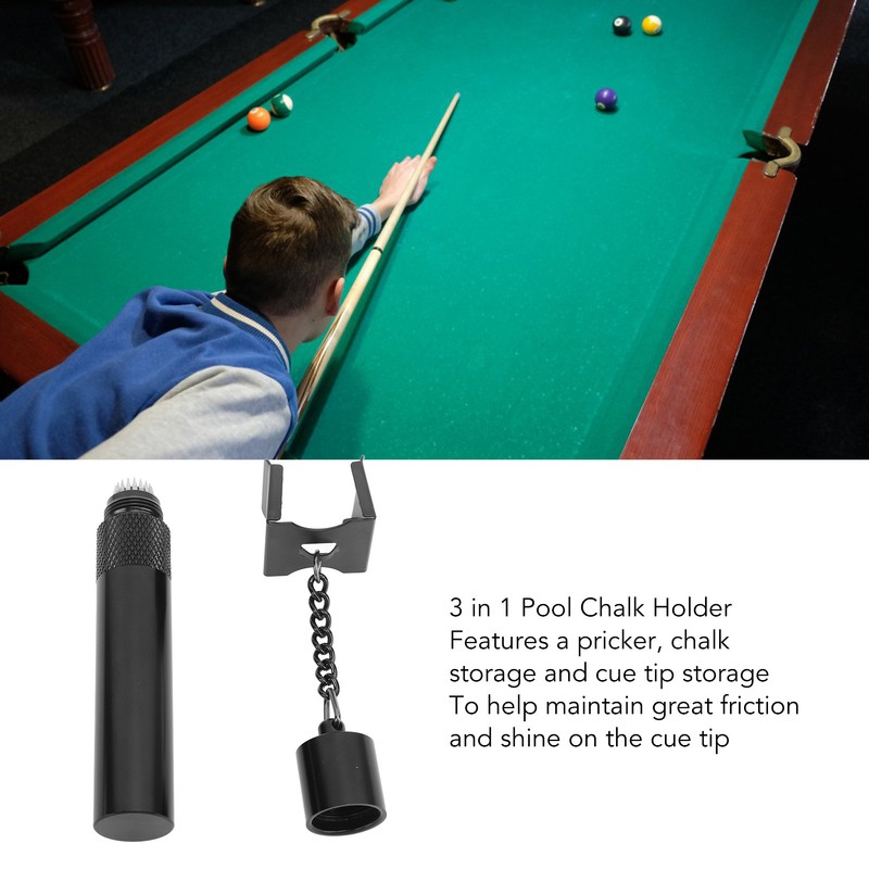 1890 3 in 1 Elastic Pool Chalk Holder Pool Cue